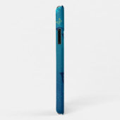 Goldene Schmetterlinge auf blauem Hintergrund Case-Mate iPhone Hülle (Hinten/Rechts)