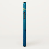 Goldene Schmetterlinge auf blauem Hintergrund Case-Mate iPhone Hülle (Hinten/Rechts)