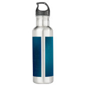 Goldene Schmetterlinge auf blauem Hintergrund Edelstahlflasche (Rückseite)