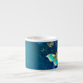 Goldene Schmetterlinge auf blauem Hintergrund Espressotasse (Vorderseite)