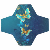 Goldene Schmetterlinge auf blauem Hintergrund Fußball (Flach)