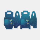 Goldene Schmetterlinge auf blauem Hintergrund Geschenkschachtel (Ungefaltet)