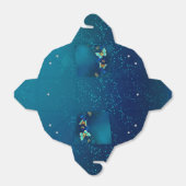 Goldene Schmetterlinge auf blauem Hintergrund Geschenkschachtel (Ungefaltet)