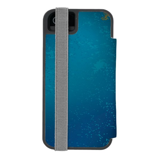 Goldene Schmetterlinge auf blauem Hintergrund Incipio iPhone Geldbeutel-Hülle (Folio Rückseite)