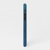 Goldene Schmetterlinge auf blauem Hintergrund iPhone Hülle (Linke Seite)