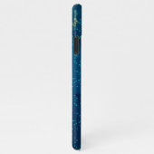 Goldene Schmetterlinge auf blauem Hintergrund iPhone Hülle (Rechte Seite)