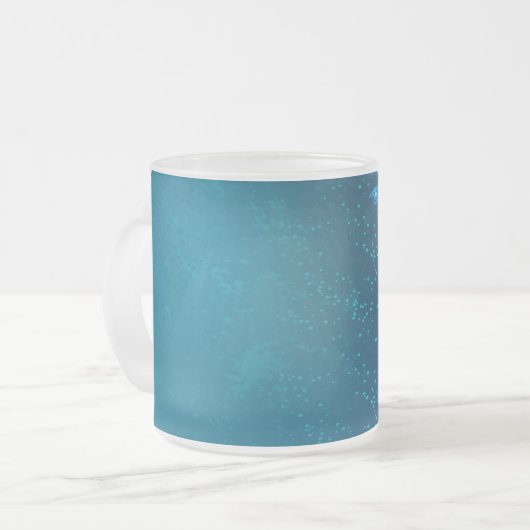 Goldene Schmetterlinge auf blauem Hintergrund Mattglastasse (Vorderseite Links)