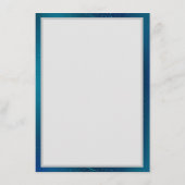 Goldene Schmetterlinge auf blauem Hintergrund Menükarte (Rückseite)