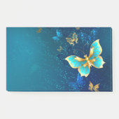 Goldene Schmetterlinge auf blauem Hintergrund Post-it Klebezettel (Vorderseite)