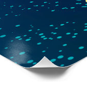 Goldene Schmetterlinge auf blauem Hintergrund Poster (Ecke)