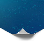 Goldene Schmetterlinge auf blauem Hintergrund Poster (Ecke)