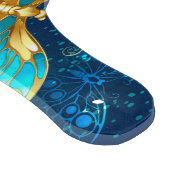 Goldene Schmetterlinge auf blauem Hintergrund Schneidebrett (Ecke)