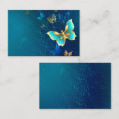 Goldene Schmetterlinge auf einem blauen Hintergrun Visitenkarte (Vorne/Hinten)