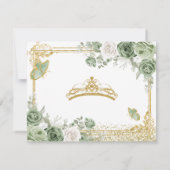 Goldene Schmetterlinge aus Quinceñera Sage Green C Dankeskarte (Rückseite)