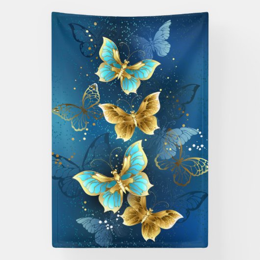 Goldene Schmetterlinge Banner (Vertikal)