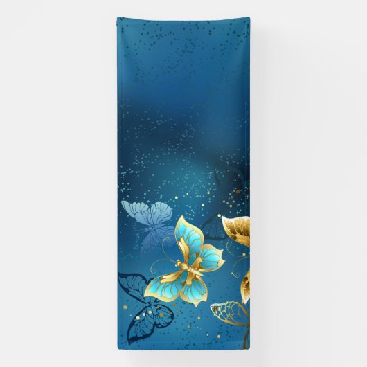 Goldene Schmetterlinge Banner (Vertikal)