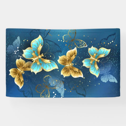 Goldene Schmetterlinge Banner (Horizontal)