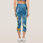 Goldene Schmetterlinge Capri Leggings (Rückseite)