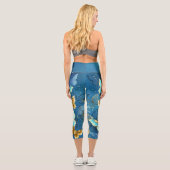 Goldene Schmetterlinge Capri Leggings (Rückseite)