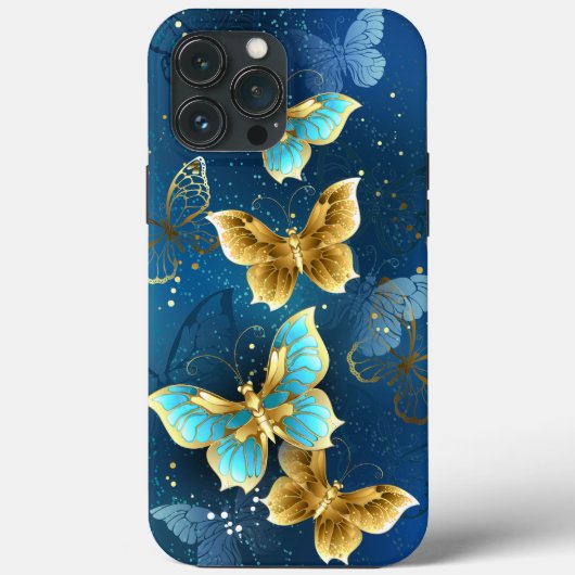 Goldene Schmetterlinge Case-Mate iPhone Hülle (Rückseite)