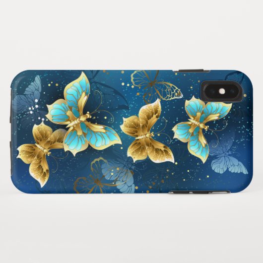 Goldene Schmetterlinge Case-Mate iPhone Hülle (Rückseite (Horizontal))