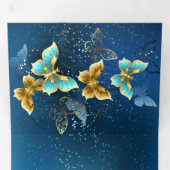 Goldene Schmetterlinge Dreifach Gefaltete Karte (Innen Erste Seite)