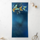 Goldene Schmetterlinge Dreifach Gefaltete Karte (Innenseite)