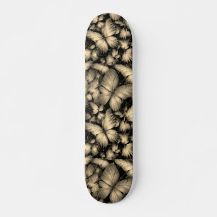 Goldene Schmetterlinge drucken Skateboard
