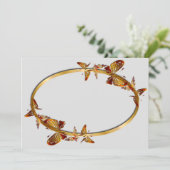 Goldene Schmetterlinge Einladung (Stehend Vorderseite)