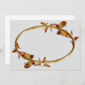 Goldene Schmetterlinge Einladung (Vorne/Hinten)