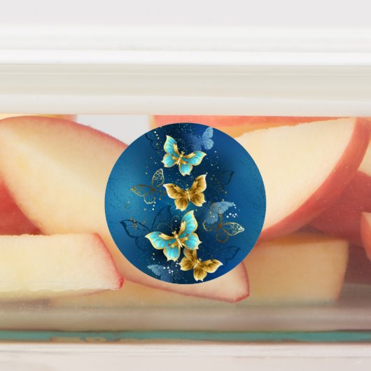 Goldene Schmetterlinge Etiketten (Befestigt)