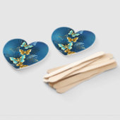 Goldene Schmetterlinge Fächer (Non-assembled)