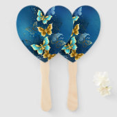 Goldene Schmetterlinge Fächer (Vorne und Hinten)