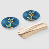 Goldene Schmetterlinge Fächer (Non-assembled)