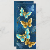 Goldene Schmetterlinge Feiertagskarte (Vorne/Hinten)