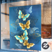 Goldene Schmetterlinge Fensteraufkleber (Café-Fenster)