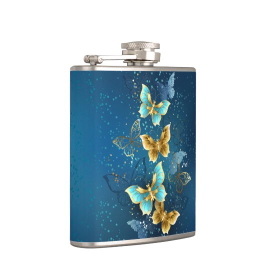 Goldene Schmetterlinge Flachmann (Rechts)