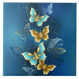 Goldene Schmetterlinge Fliese