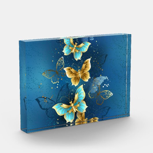 Goldene Schmetterlinge Fotoblock (Links)