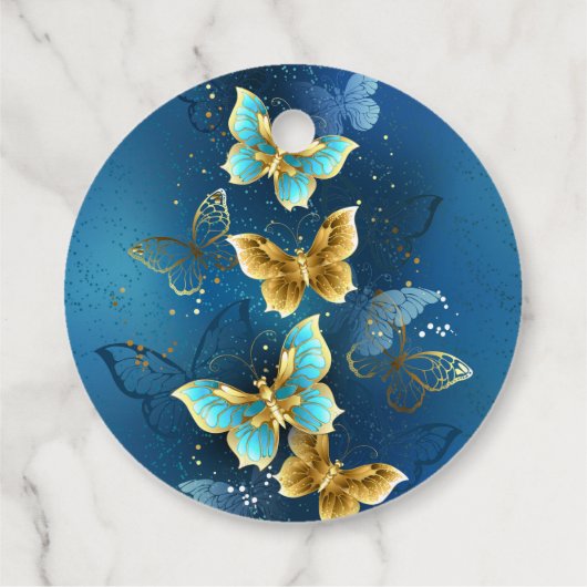 Goldene Schmetterlinge Geschenkanhänger (Rückseite)