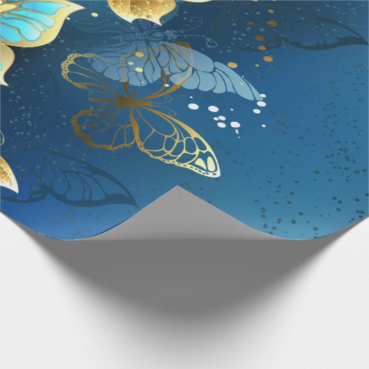 Goldene Schmetterlinge Geschenkpapier (Ecke)