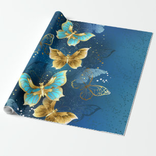 Goldene Schmetterlinge Geschenkpapier
