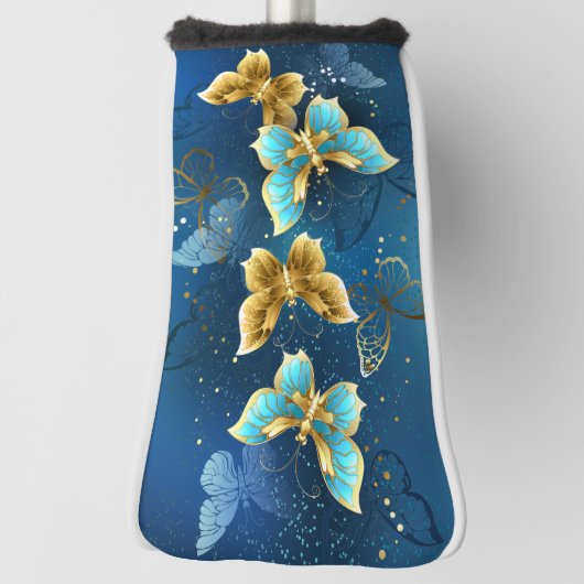 Goldene Schmetterlinge Golf Headcover (Rotieren 90)