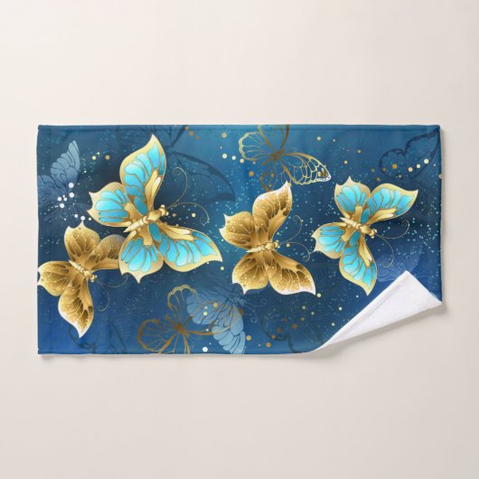 Goldene Schmetterlinge Handtuch (Handtuch)