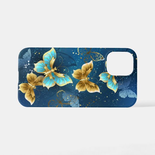 Goldene Schmetterlinge iPhone Hülle (Rückseite (Horizontal))