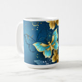 Goldene Schmetterlinge Kaffeetasse (Vorderseite Links)