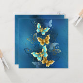 Goldene Schmetterlinge Karte (Vorderseite/Rückseite Beispiel)