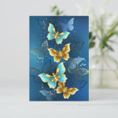 Goldene Schmetterlinge Karte (Stehend Vorderseite)