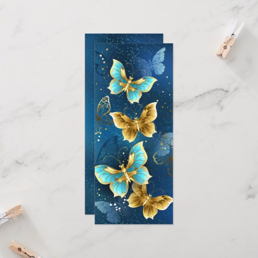 Goldene Schmetterlinge Karte (Vorderseite/Rückseite Beispiel)