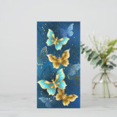 Goldene Schmetterlinge Karte (Stehend Vorderseite)